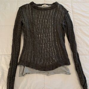 Inhabit Grey Yak Wool Blend Knit Sweater size L